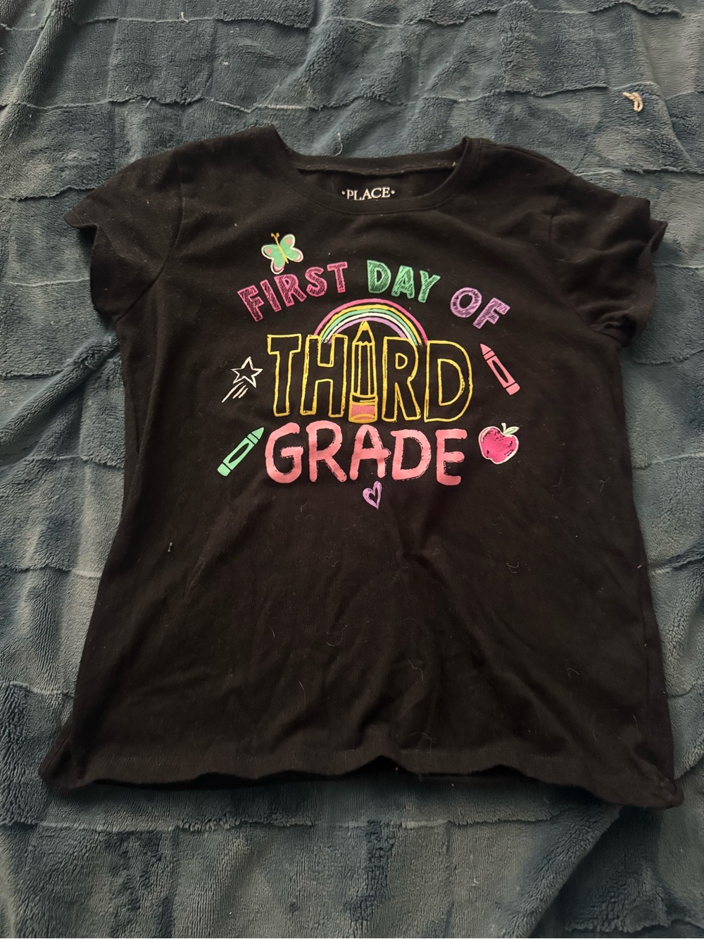 Place Black Short Sleeve 'First Day of Third Grade' Graphic Tee